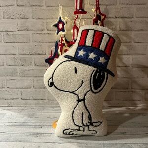 Peanuts Snoopy Wearing Uncle Sam Hat Patriotic Pillow-17” x 13”